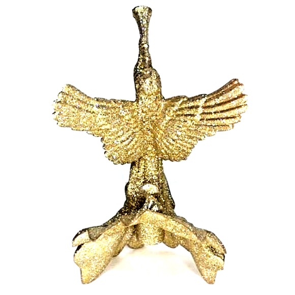 Gold Glittered Angel Christmas Tree Topper, Holiday Ornament Decoration - Picture 7 of 9